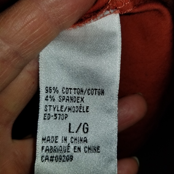 Sz L CLEO Long sleeved Orange Blouse - Picture 3 of 7